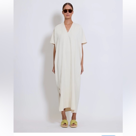 ROUCHA DiDonna Dress Crepe Midi Architectural Cocoon Minimalist Dress beige C - Picture 1 of 16